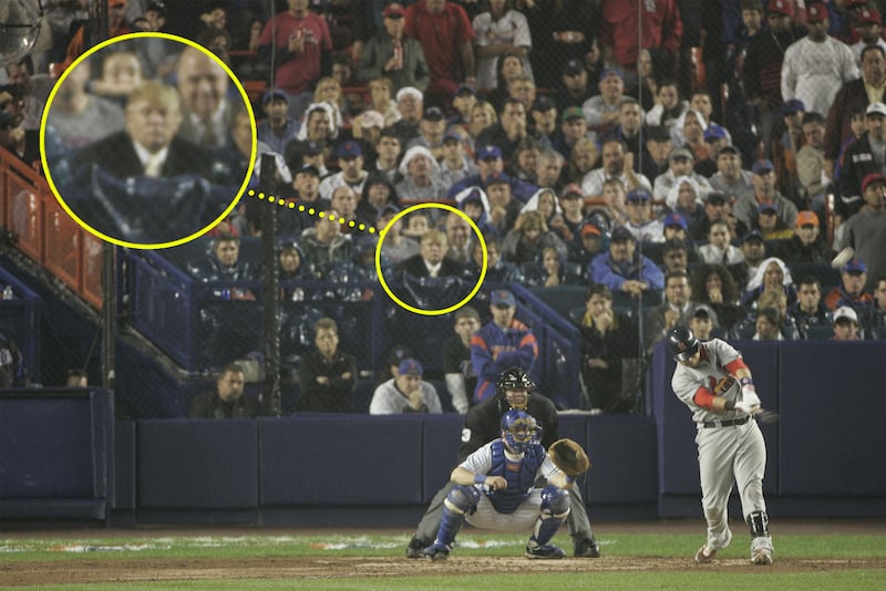 Donald Trump at 2006 Mets vs. St Louis baseball game