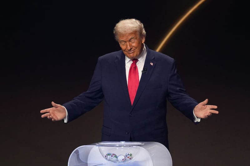 President Donald Trump admitted American football needs to find a new name so it can join the rest of the world in calling soccer football while assisting in the drawing for the FIFA World Cup 2026 Official Draw at John F. Kennedy Center for the Performing Arts on December 05, 2025 in Washington, DC.