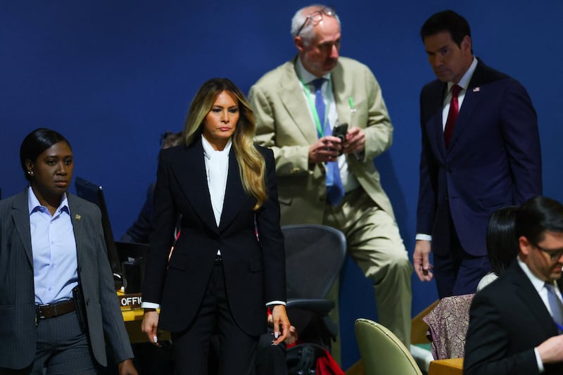 First Lady Melania Trump attends the 81st United Nations General Assembly at UN headquarters in New York City, September 22, 2026.