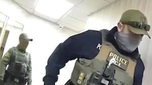 Federal agents in military-style tactical gear filmed themselves kicking in bathrooms during a factory raid in Cato, New York.