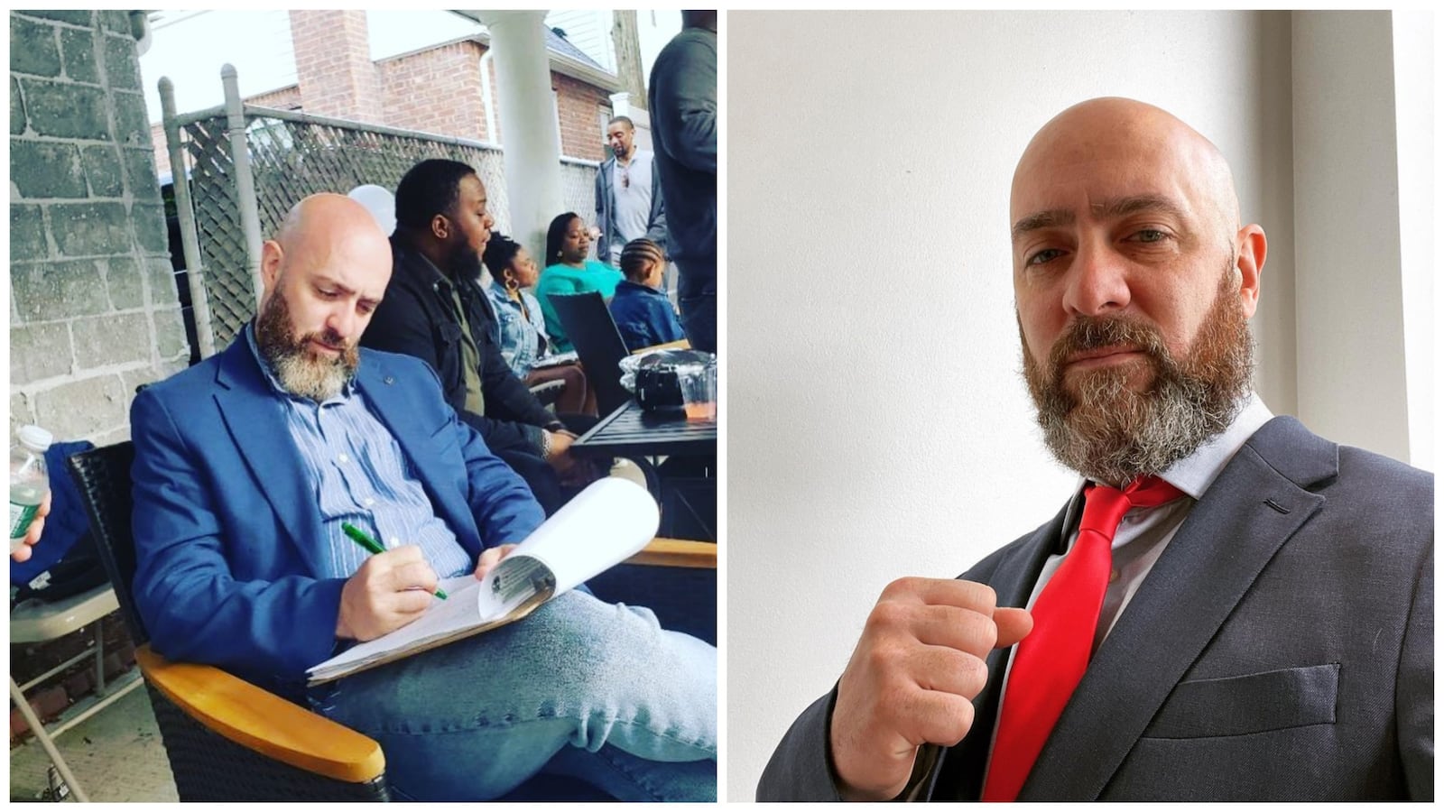 Two pictures of Jonathan David Rinaldi.