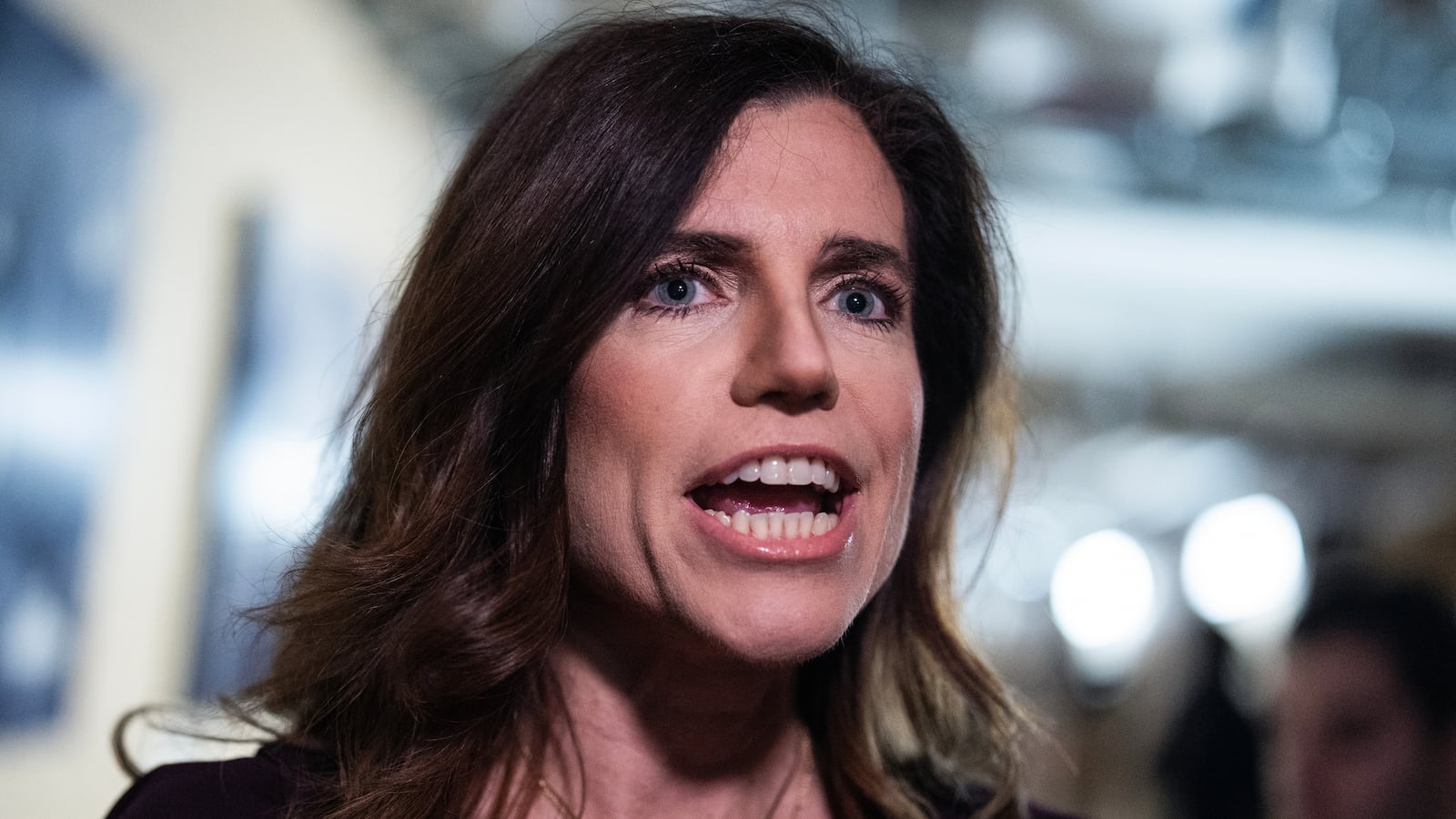 Rep. Nancy Mace, R-S.C., talks with reporters before a meeting of the House Republican Conference in the U.S. Capitol on Tuesday, November 19, 2024.