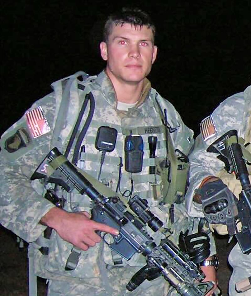 Pete Hegseth with his platoon in Baghdad, Iraq on Dec. 9, 2005.