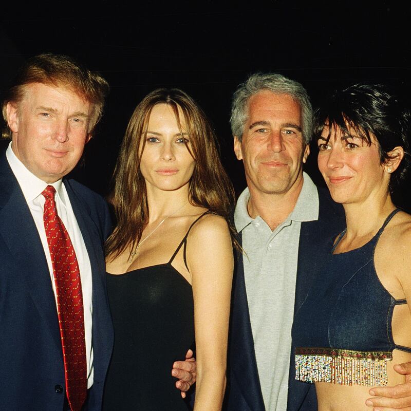 The foursome were photographed at Mar-a-Lago in Feb. 2000. Melania Trump has denied having a relationship with Epstein and Maxwell.