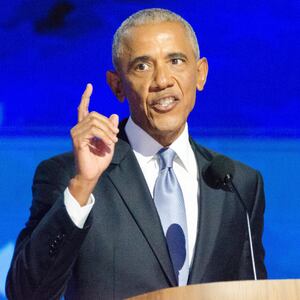 Barack Obama attends the 2024 Democratic National Convention in Chicago, Illinois, United States on August 20, 2024.