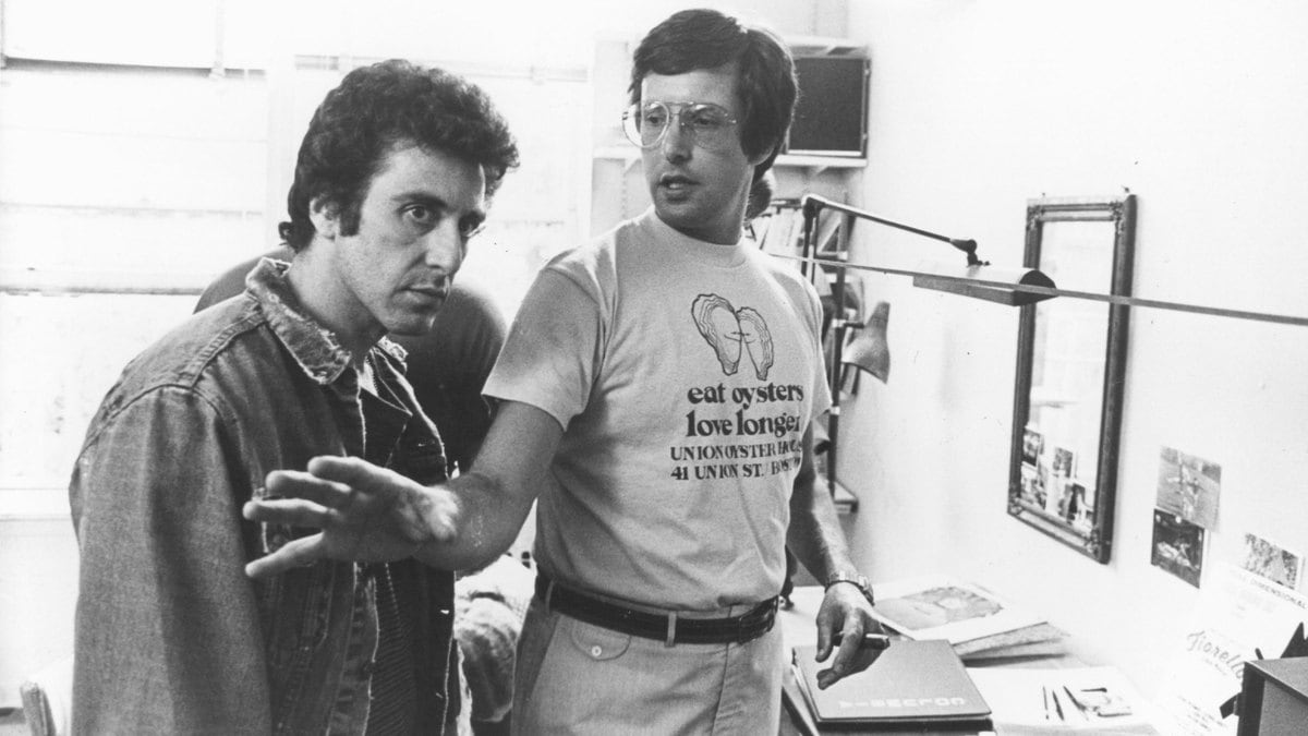 Photo of Al Pacino and William Friedkin on set of 'Cruising'