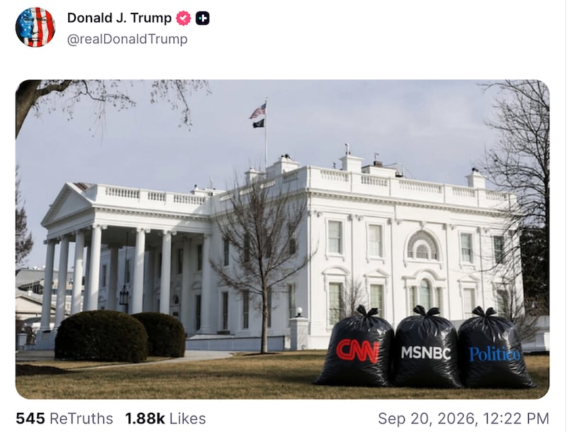 Donald Trump mocks banned White House reporters with AI slop.