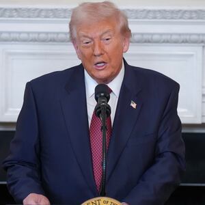 President Donald Trump urged Senate Republicans to end the filibuster during a breakfast in the State Dining Room of the White House on November 5, 2025.