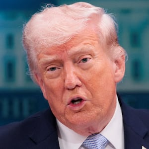 President Donald Trump holds a press conference