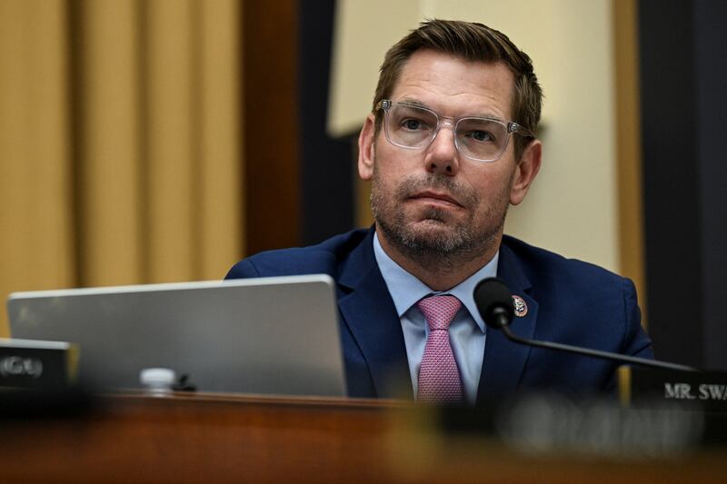 Democratic Rep. Eric Swalwell, of California, pressured FBI Director Kash Patel into answering whether he ever informed Attorney General Pam Bondi that the president’s name was in the Epstein Files.
