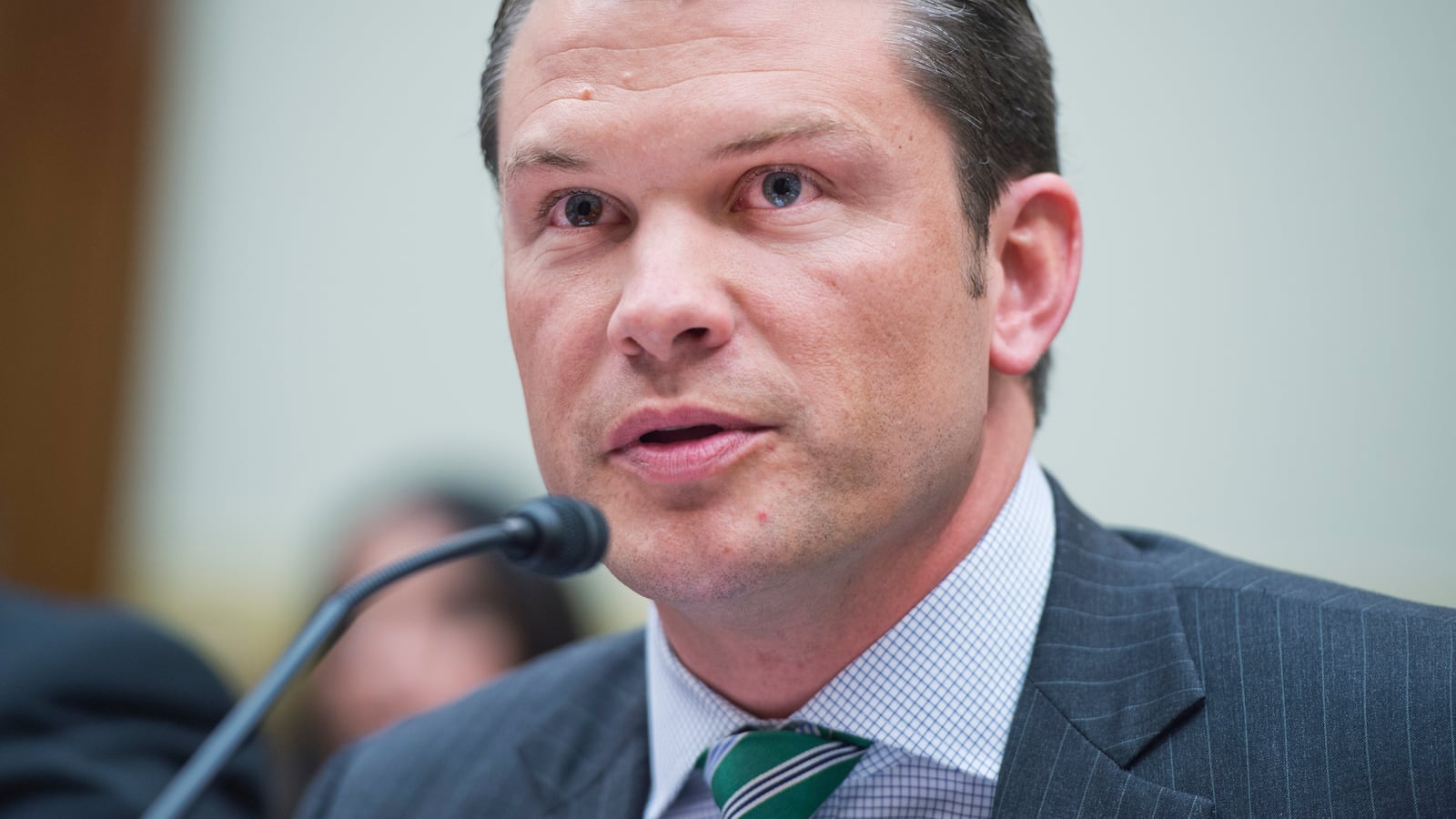 Pete Hegseth testifies at a House Foreign Affairs Subcommittee on October 1, 2014.