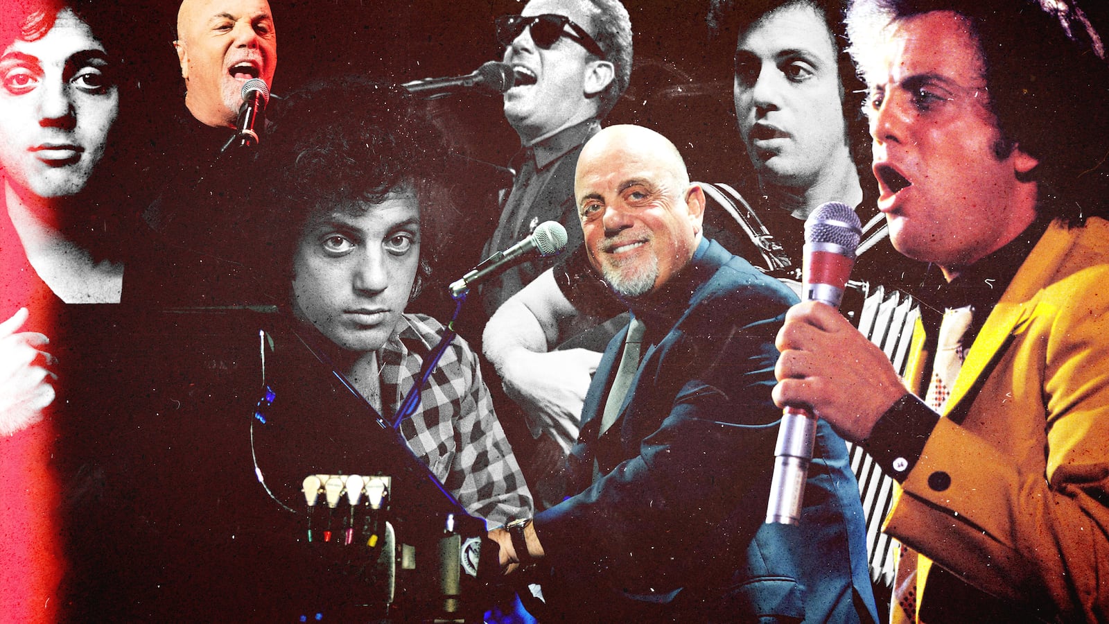 Collage of photographs of Billy Joel