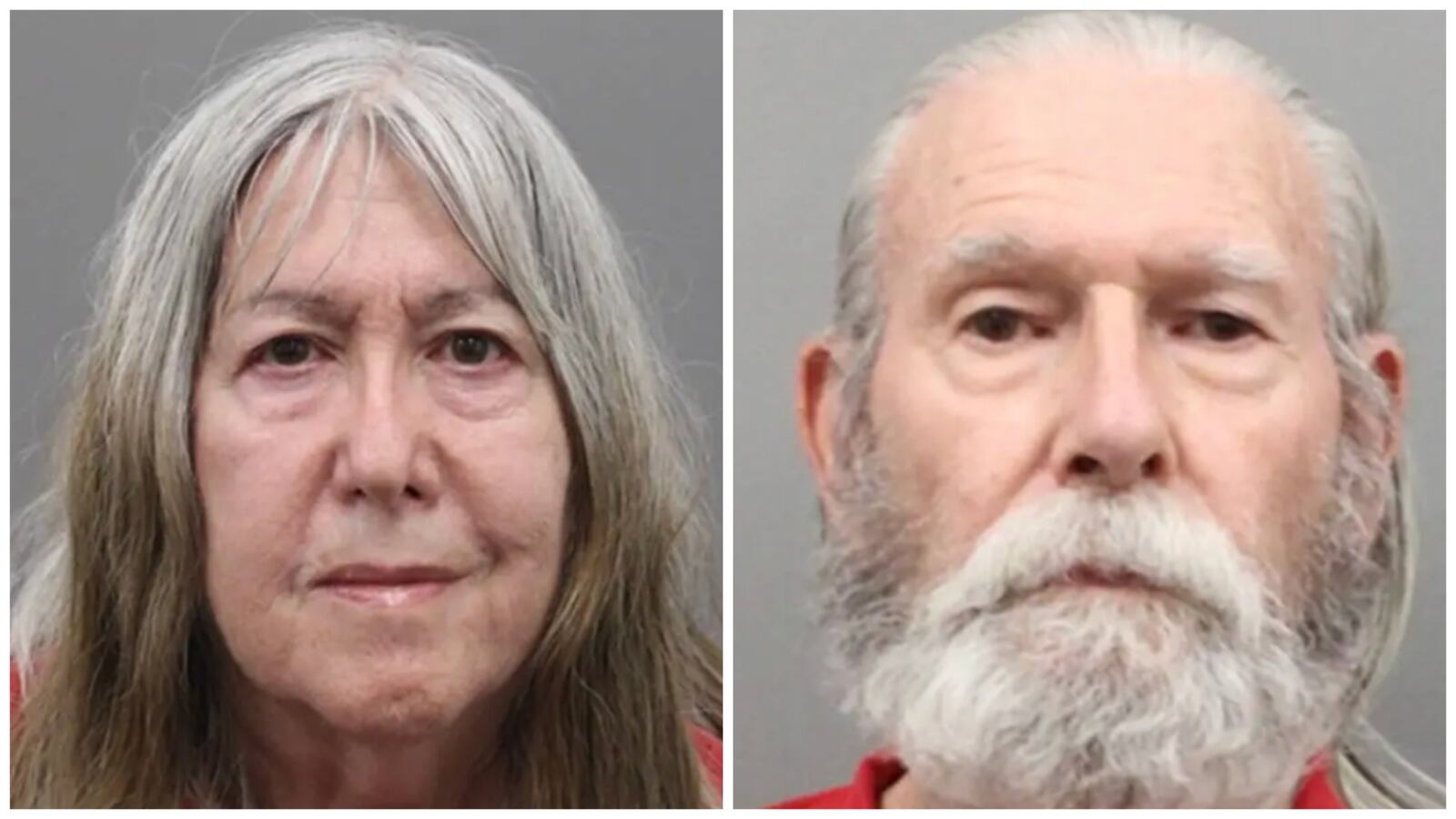 Side-by-side mugshots of Carolyn Luke and Timothy Miller.