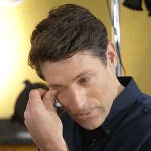 Tony Dokoupil wipes away a tear.