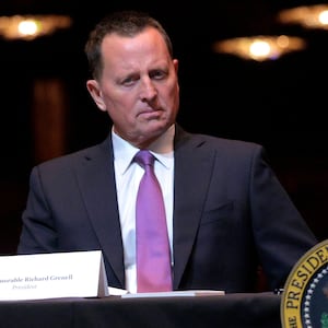 President Donald Trump leads a board meeting at the John F. Kennedy Center for the Performing Arts o
