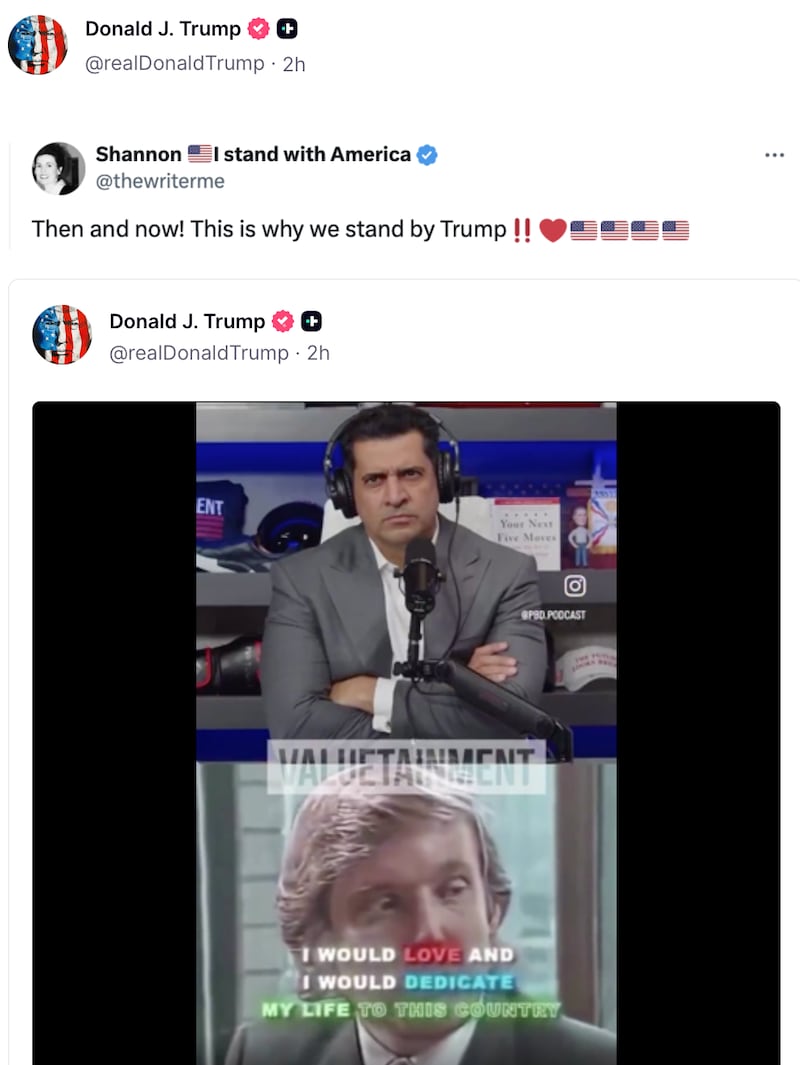 Donald Trump shares a TikTok video featuring an 1980 video and a soundtrack by Madonna.