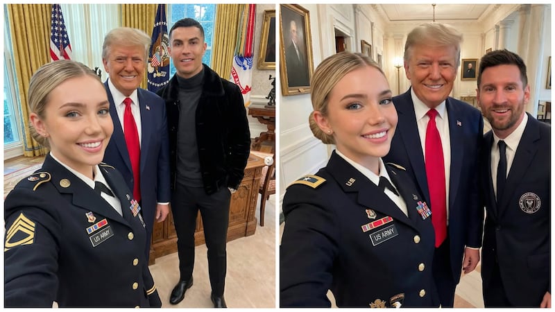 Fake selfies with soccer stars Cristiano Ronaldo and Lionel Messi at the White House received over 400,000 likes between them on Instagram.