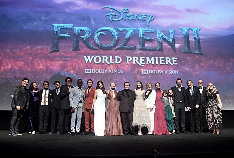 Frozen 2 world premiere, stars on stage