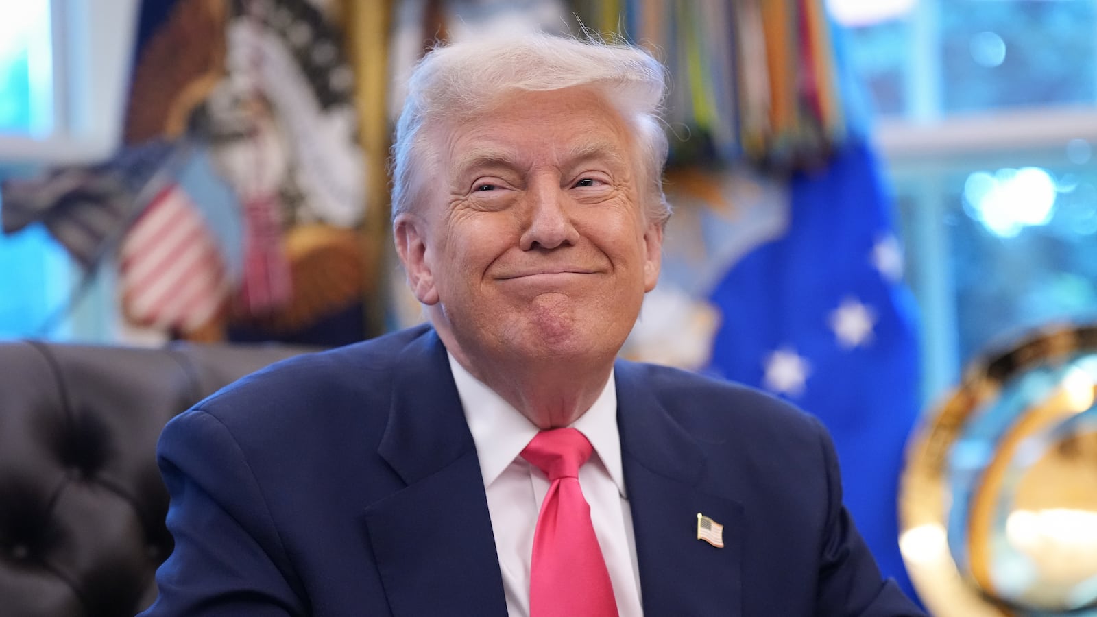 WASHINGTON, DC - AUGUST 14: U.S. President Donald Trump speaks in the Oval Office on August 14, 2025 in Washington, DC. Trump is expected to issue a proclamation on the 90th anniversary of Social Security and highlight his administration's efforts on the program. (Photo by Andrew Harnik/Getty Images)