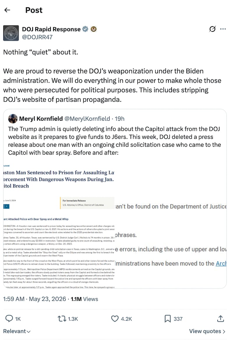 DOJ on X