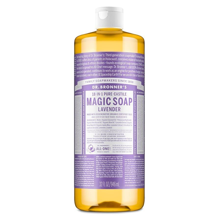 Dr. Bronner's magic castile soap in lavender