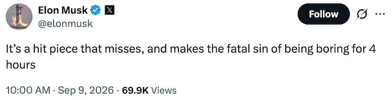Elon Musk on X
