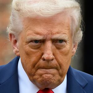 AYLESBURY, ENGLAND - SEPTEMBER 18: U.S. President Donald Trump prepares to announce an agreement with UK Prime Minister Keir Starmer between the two countries as they hold a press conference conference at Chequers at the conclusion of a state visit on September 18, 2025 in Aylesbury, England. This is the final day of President Trump’s second UK state visit, with the previous one taking place in 2019 during his first presidential term. (Photo by Leon Neal/Getty Images)