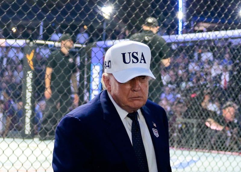 U.S. President Donald Trump attends UFC Freedom 250 on the South Lawn of the White House in Washington, D.C., U.S., June 15, 2026. REUTERS/Evan Vucci