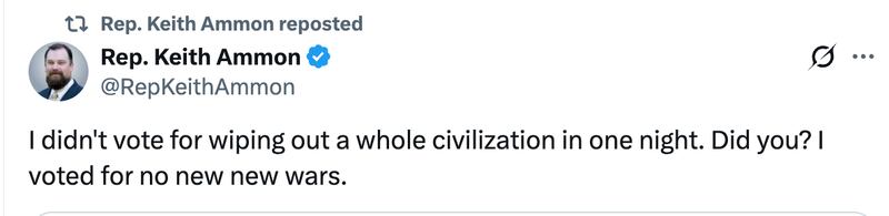 Few elected Republicans have spoken out against Trump's Iran threat.