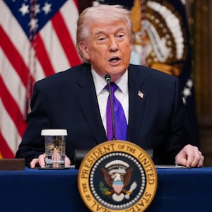 U.S. President Donald Trump speaks during a roundtable on the Ratepayer Protection Pledge in the Indian Treaty Room in the Eisenhower Executive Office Building (EEOB) on the White House campus in Washington, D.C., U.S., March 4, 2026. REUTERS/Nathan Howard