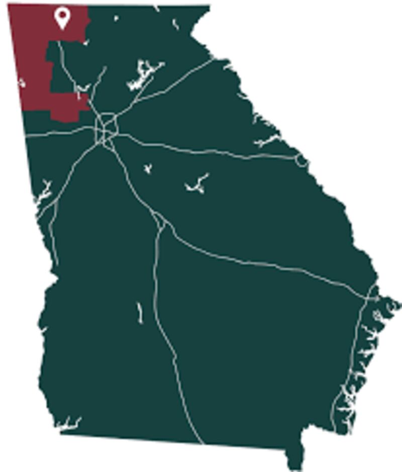 Marjorie Taylor Greene’s deep-red district spans from the edge of the Atlanta suburbs to the state’s northwest corner—on the state lines of Alabama and Tennessee.