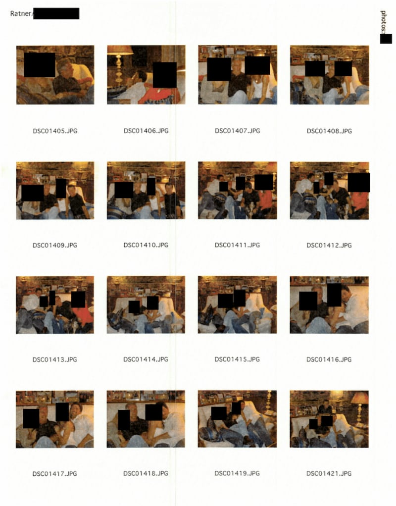 Brett Ratner, Jeffrey Epstein, and unidentified females are shown in photos released by the Department of Justice.