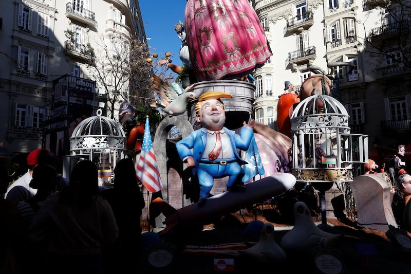 Donald Trump Fallas float ninot Valencia Spain