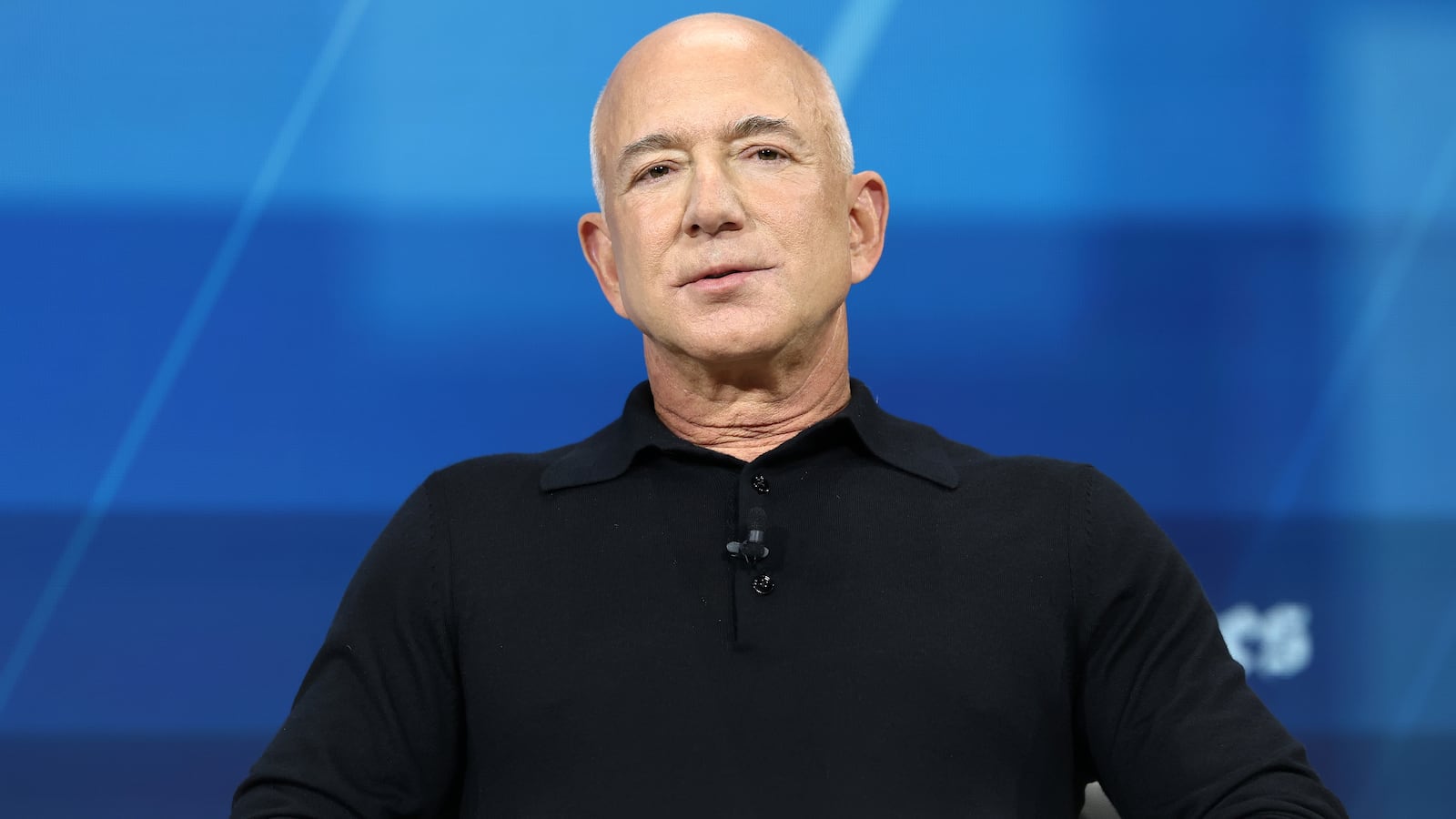 Jeff Bezos speaks during the New York Times annual DealBook summit at Jazz at Lincoln Center on December 04, 2024 in New York City.