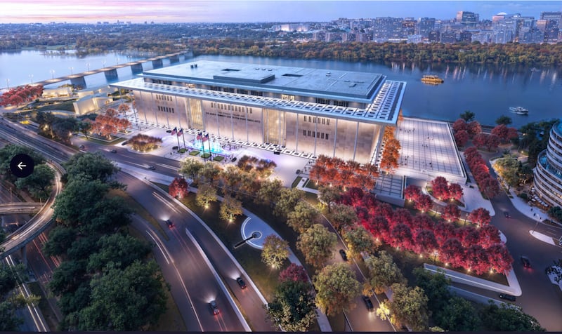 A planning drawing of Trump's new, allegedly improved Kennedy Center.