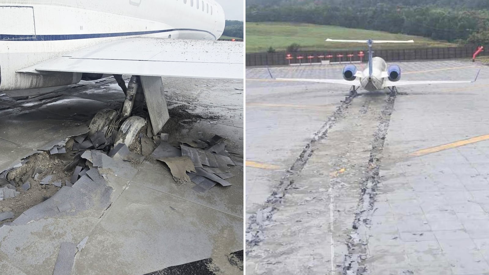 CommuteAir Flight 4339 skidded off a runway at Roanoke-Blacksburg Regional Airport in Virginia.
