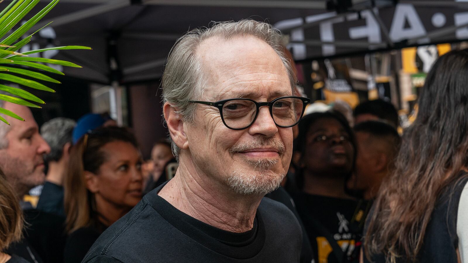 Steve Buscemi attends Rock the City for a Fair Contract: SAG-AFTRA Solidarity Rally in Times Square, New York as members of WGA and SAG-AFTRA continue strike.
