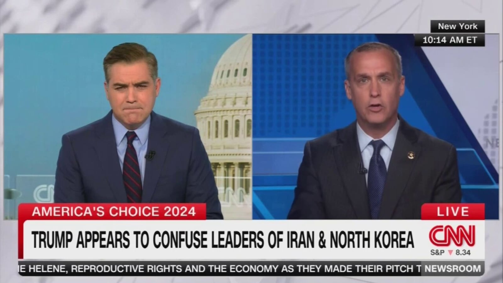 Jim Acosta (left) and Corey Lewandowski (right) on CNN
