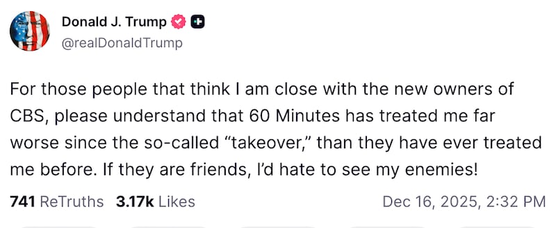 Donald Trump on Truth Social