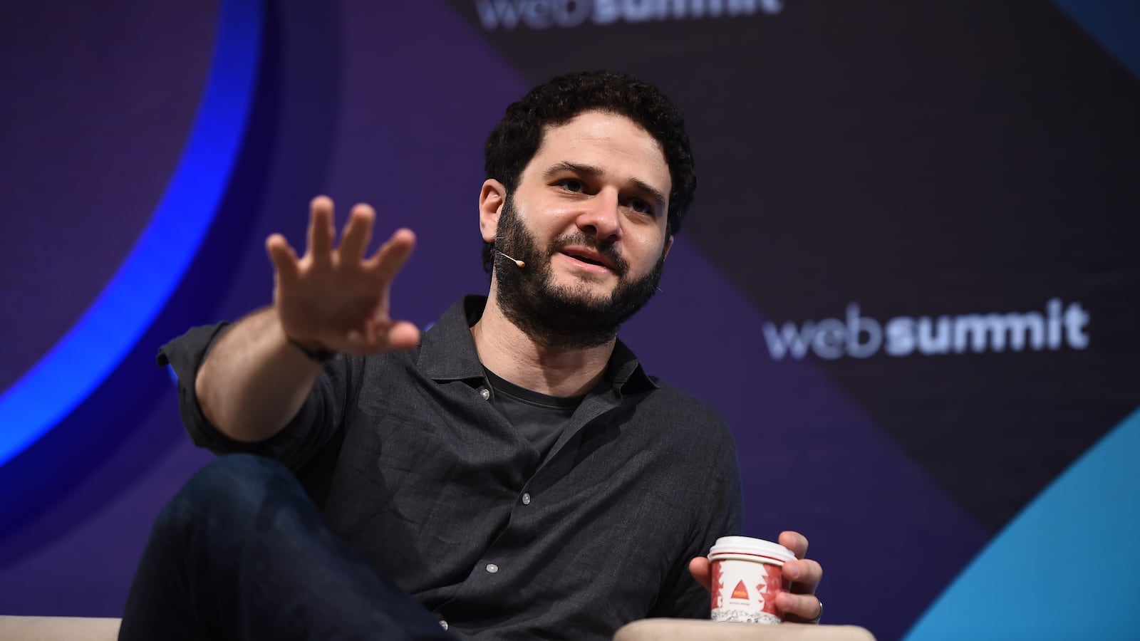 Dustin Moskovitz, co-Founder & CEO, Asana, on SaaS Monster Stage during the opening day of Web Summit 2017 at Altice Arena in Lisbon.
