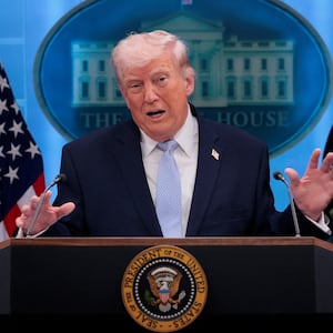 President Donald Trump holds a press conference in the James S. Brady Press Briefing Room at the White House in Washington, D.C., U.S., April 6, 2026.
