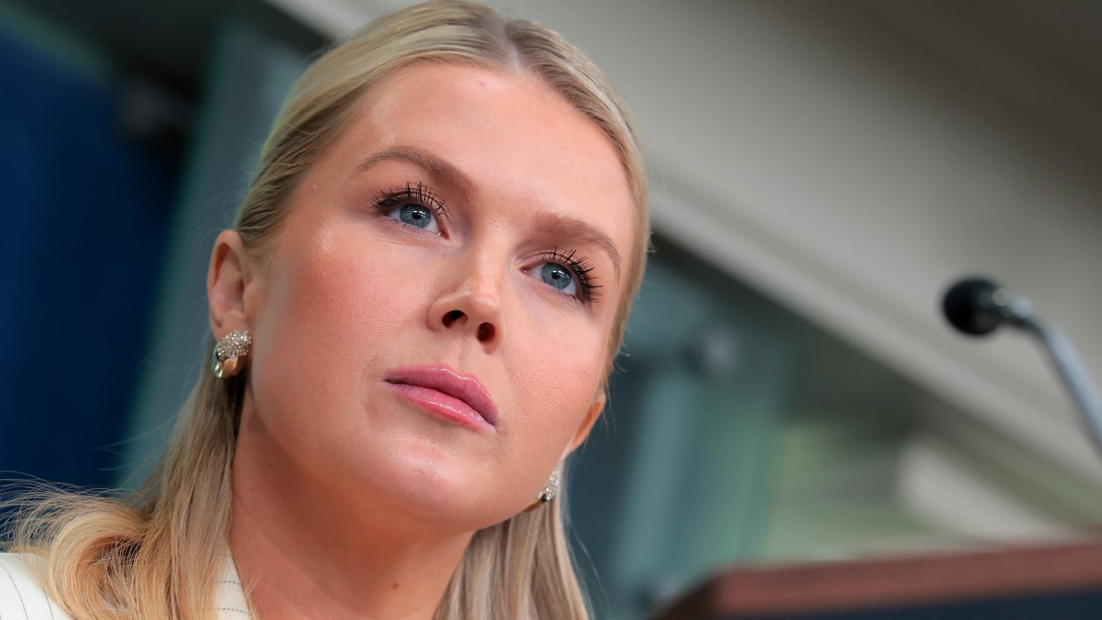 WASHINGTON, DC - FEBRUARY 10: White House Press Secretary Karoline Leavitt speaks during a news briefing in the James S. Brady Press Briefing Room of the White House on February 10, 2026 in Washington, DC. Leavitt spoke to reporters on a range of topics as a possible government shutdown looms over funding for the Department of Homeland Security. (Photo by Anna Moneymaker/Getty Images)