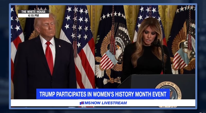 Jimmy Kimmel Live!, Kimmel sharing clip of MS NOW Livestream of Trump Women's History month event.