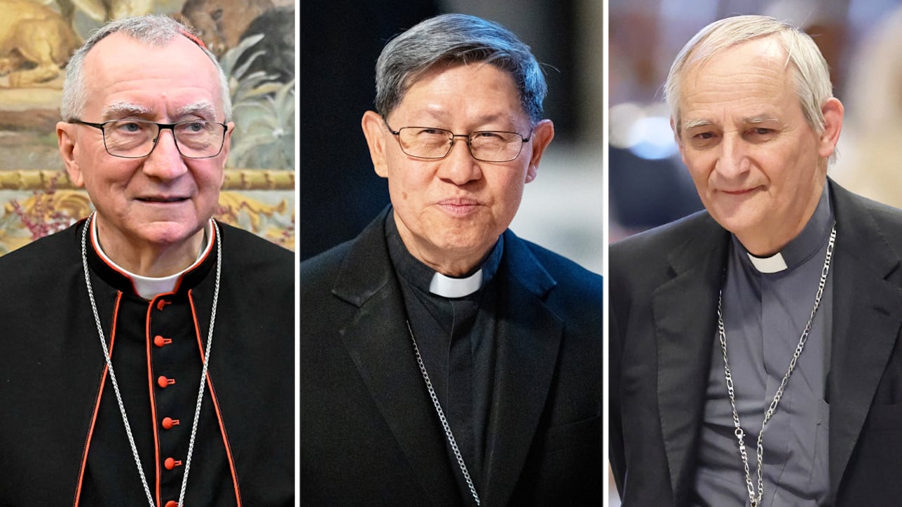 Pietro Parolin, Luis Antonio Gokim Tagle, and Matteo Zuppi.