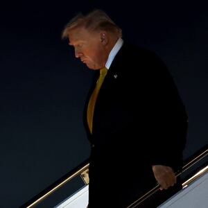 WEST PALM BEACH, FLORIDA - NOVEMBER 07: U.S. President Donald Trump walks off Air Force Ones as he arrives at Palm Beach International Airport on November 07, 2025 in West Palm Beach, Florida. President Trump is spending the weekend at his Mar-A-Lago resort. (Photo by Tasos Katopodis/Getty Images)