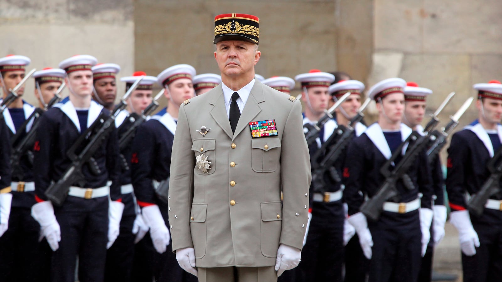General Jean-Louis Georgelin attends a ceremony marking the end of his duty as chief of staff to the French army in 2010.