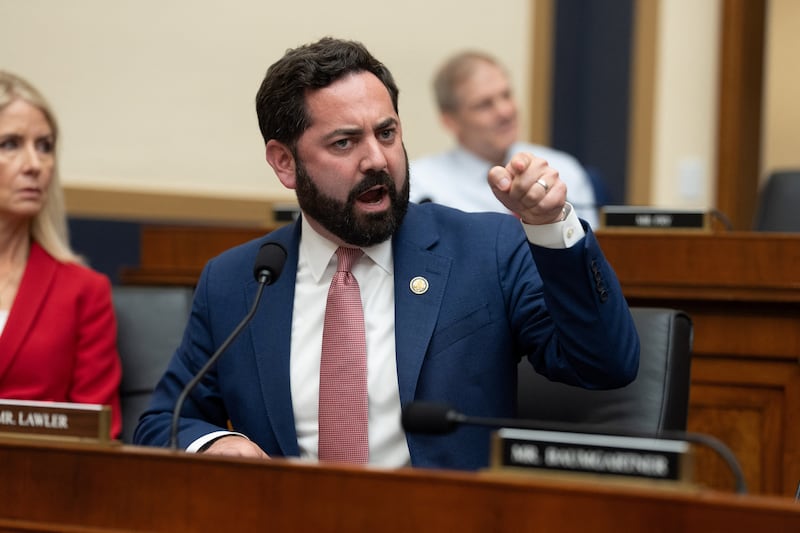 U.S. Representative Mike Lawler (R-NY) has a heated exchange with U.S. Representative Jamie Raskin (D-MD) (not pictured) during a U.S. House Judiciary subcommittee hearing on sanctuary city policies, on Capitol Hill in Washington, D.C., U.S., June 30, 2026. REUTERS/Aaron Schwartz