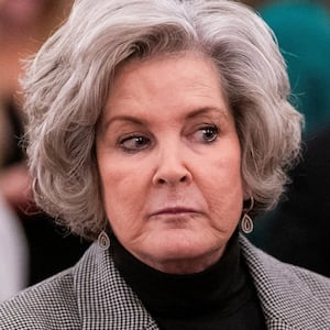 White House Chief of Staff Susie Wiles speaks with fellow attendees during a reception for Sergio Gor, the recently sworn-in U.S. Ambassador to India, at the Kennedy Center in Washington, D.C., U.S., November 10, 2025. REUTERS/Nathan Howard