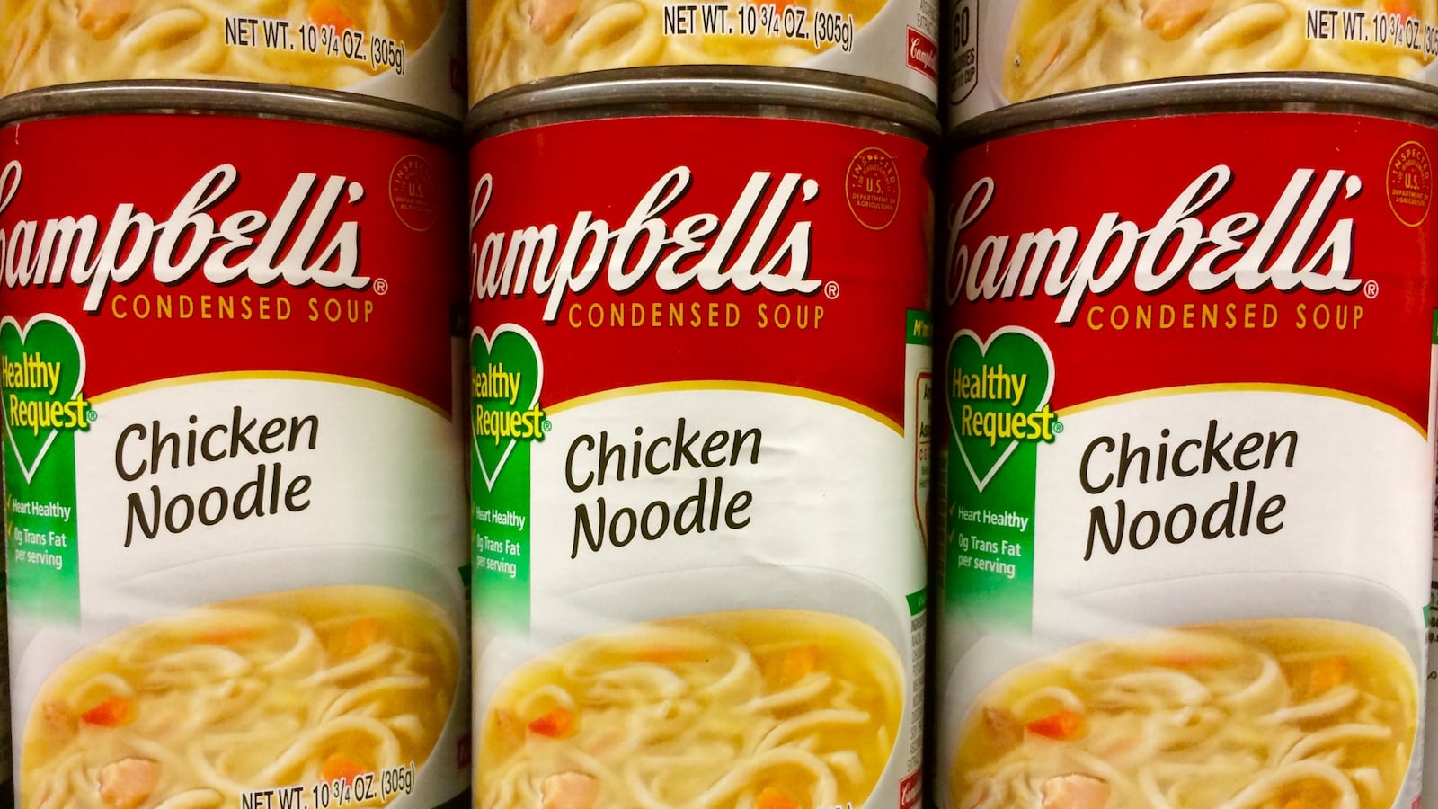 Campbell's Chicken Noodle Soup cans