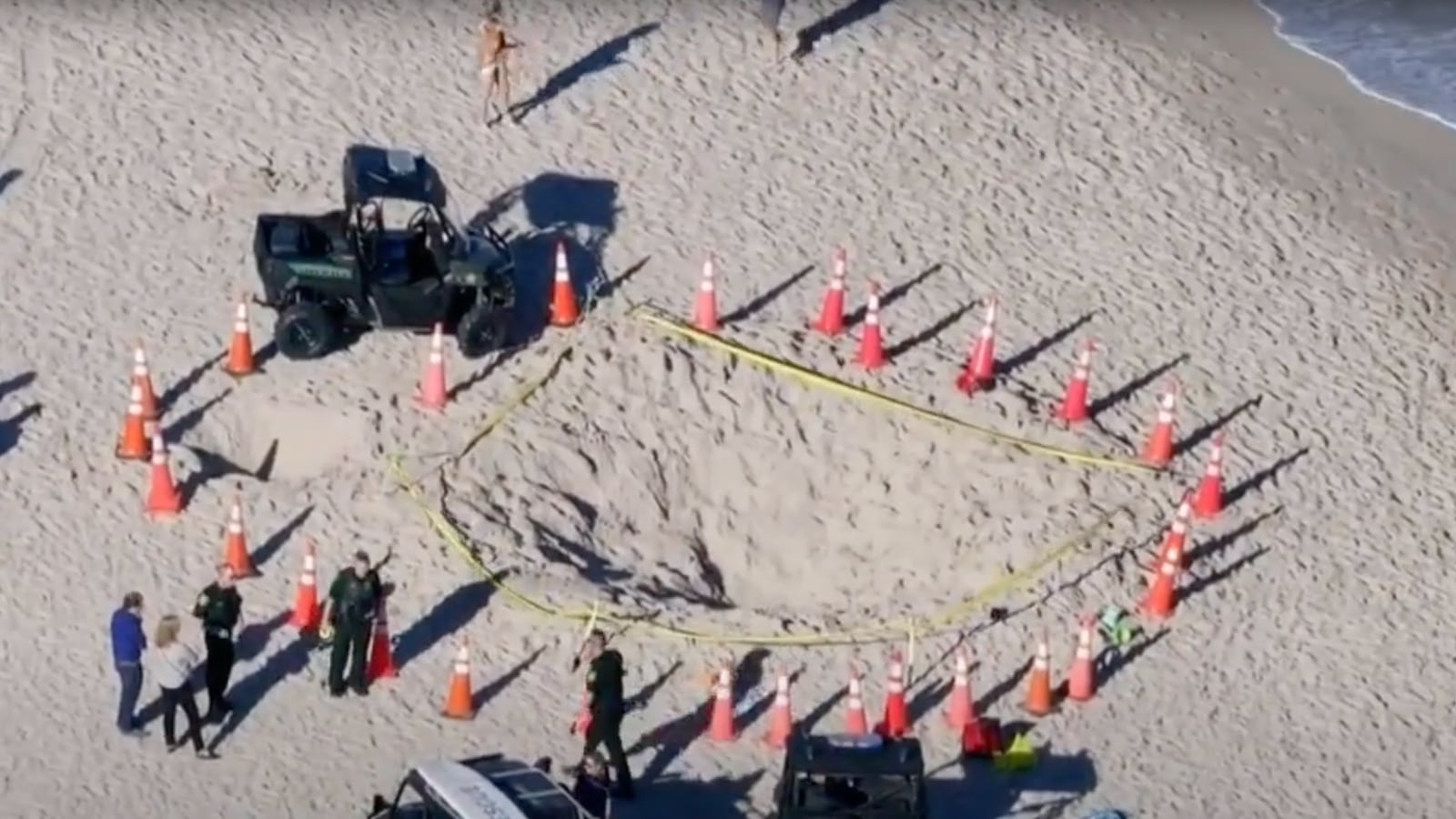 A girl died after a hole she dug on a beach in Florida collapsed, authorities say.